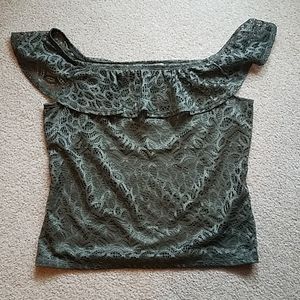 Express One Eleven off the shoulder top